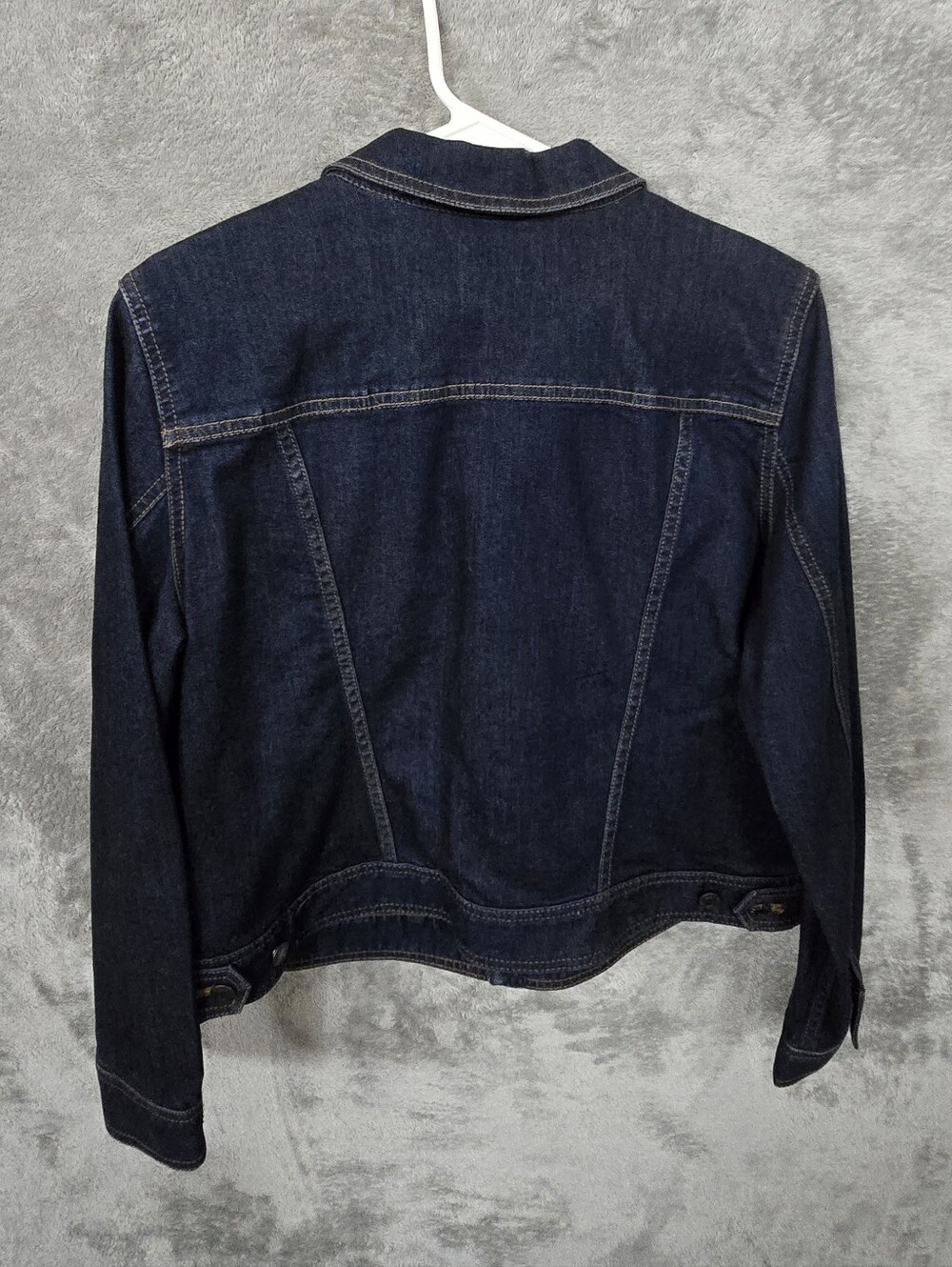 Talbots Classic Denim Jean Jacket Dard Blue Wash Size LP - Picture 4 of 4